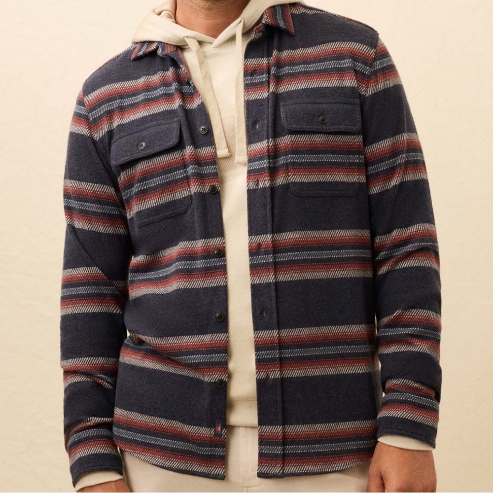 Faherty Legend Sweater Shirt Vintage Scrape  Medium NWT - Picture 4 of 6